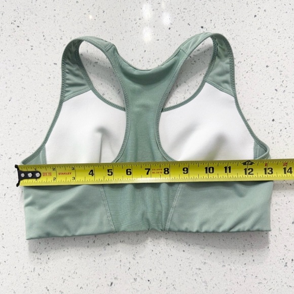 Nike Sports Bra Medium Sage Green Racerback White Swoosh - Picture 5 of 6